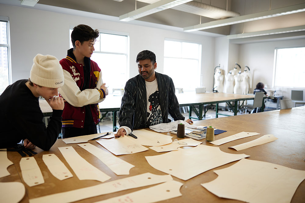 students working in class