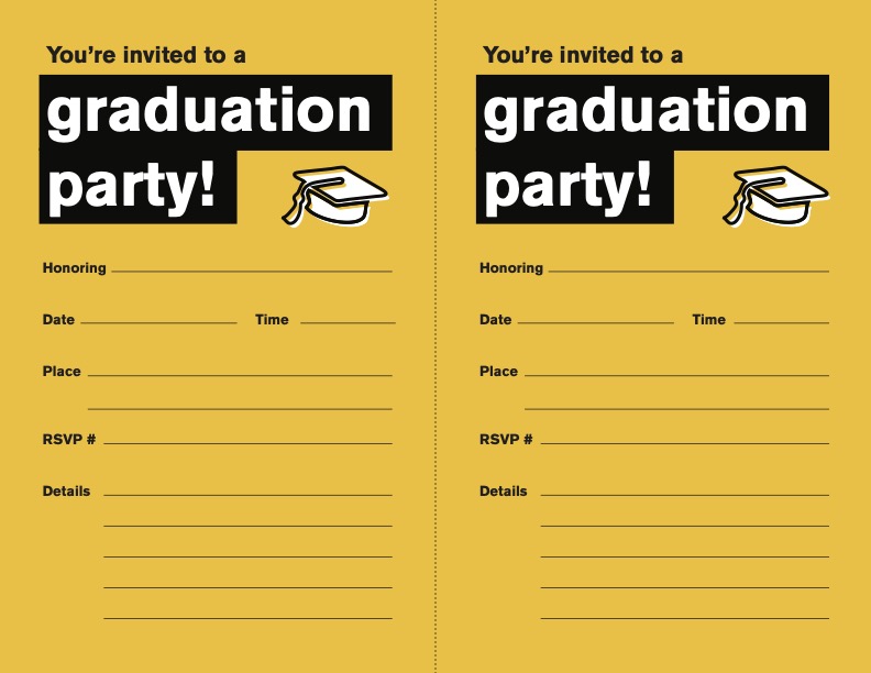 Gold graduation party invitation