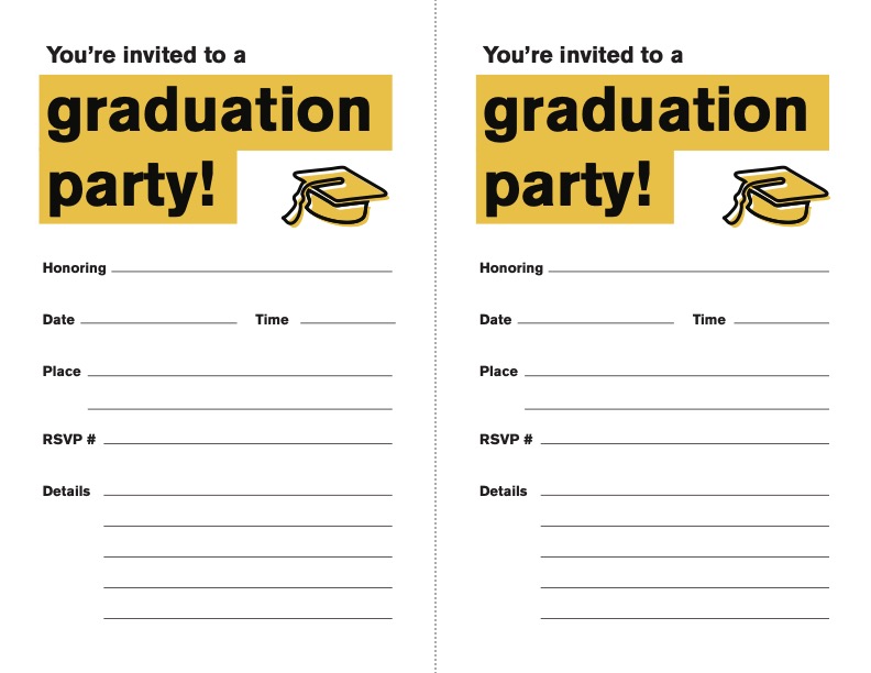 White graduation party invitation